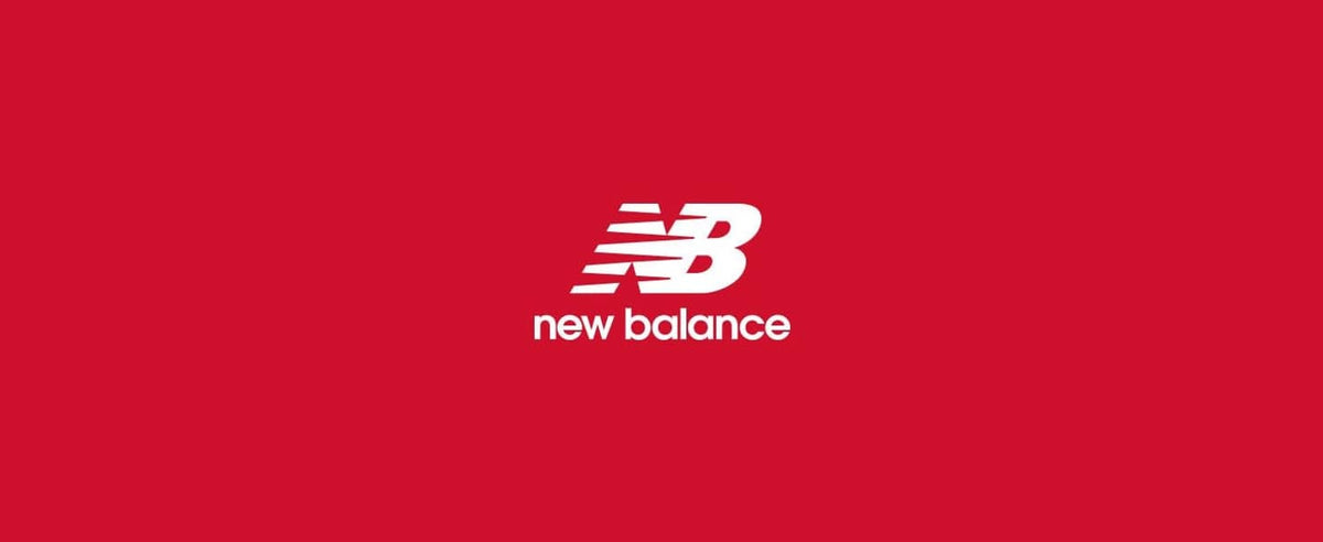 New Balance logo on red background