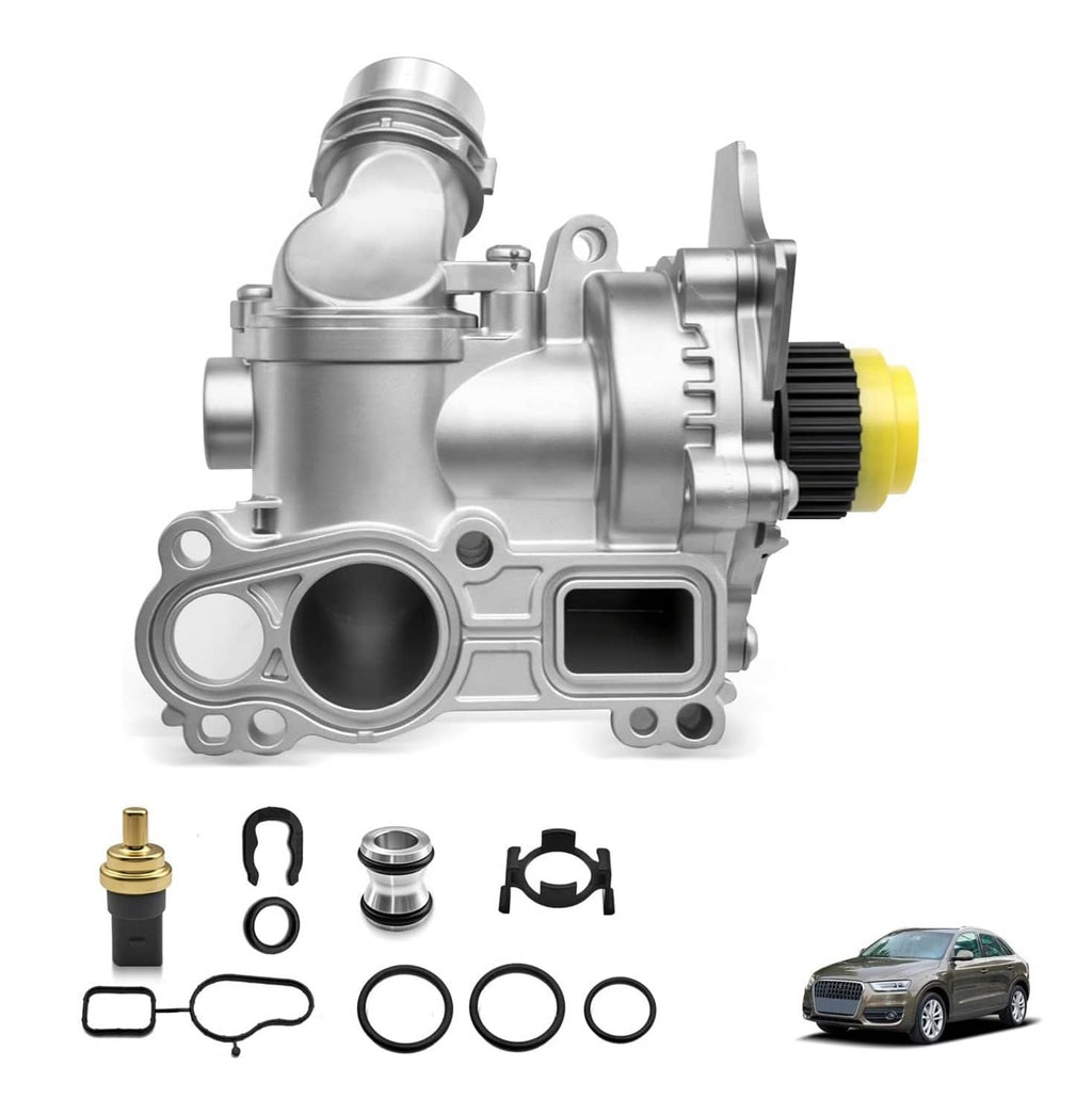 Water pump and thermostat assembly with included small parts and black rubber gaskets