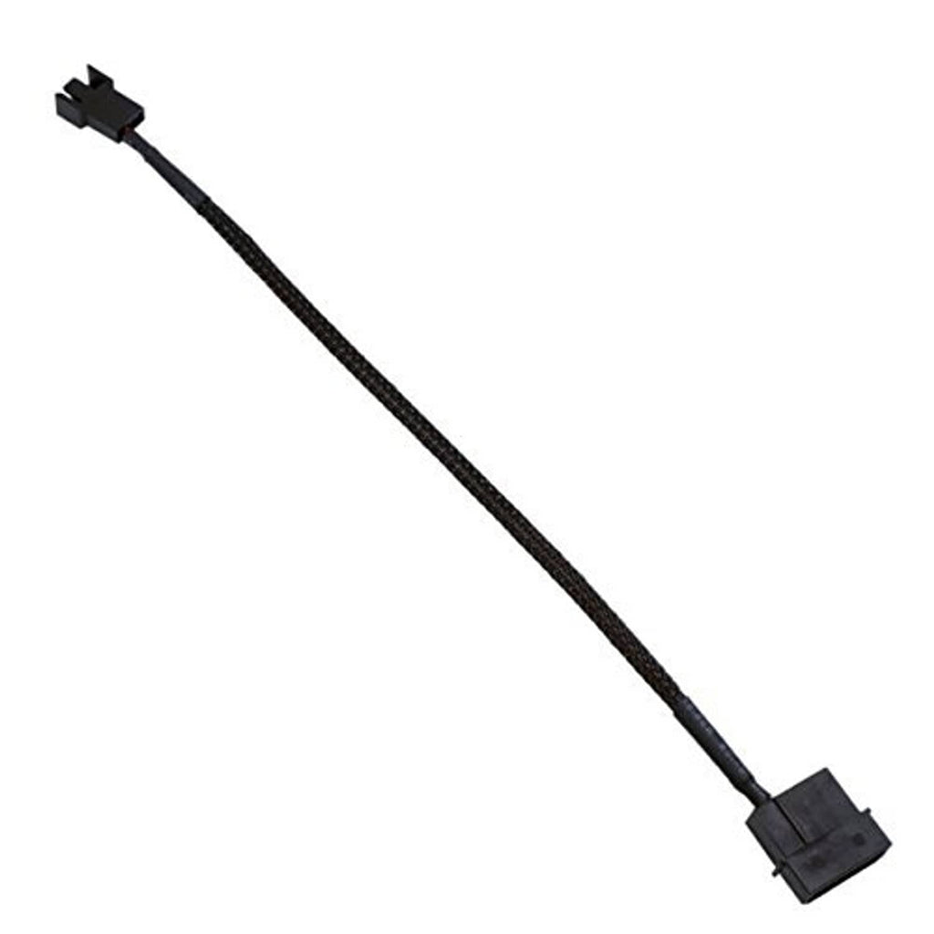 PC fan adapter cable, black wire with two connector ends
