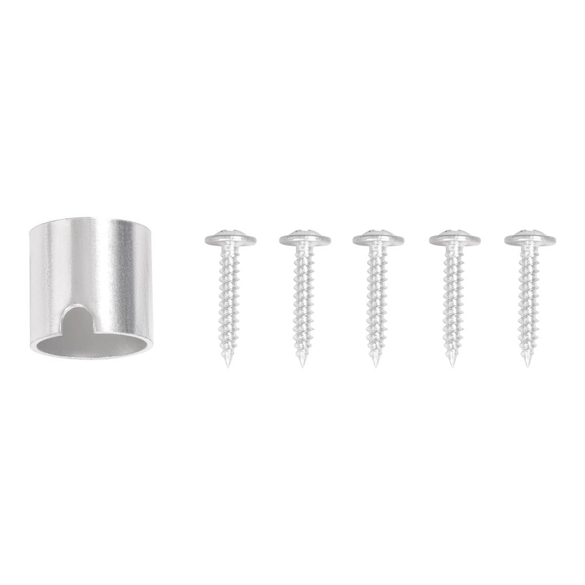 Silver mounting bushing and set of screws for dash cover installation