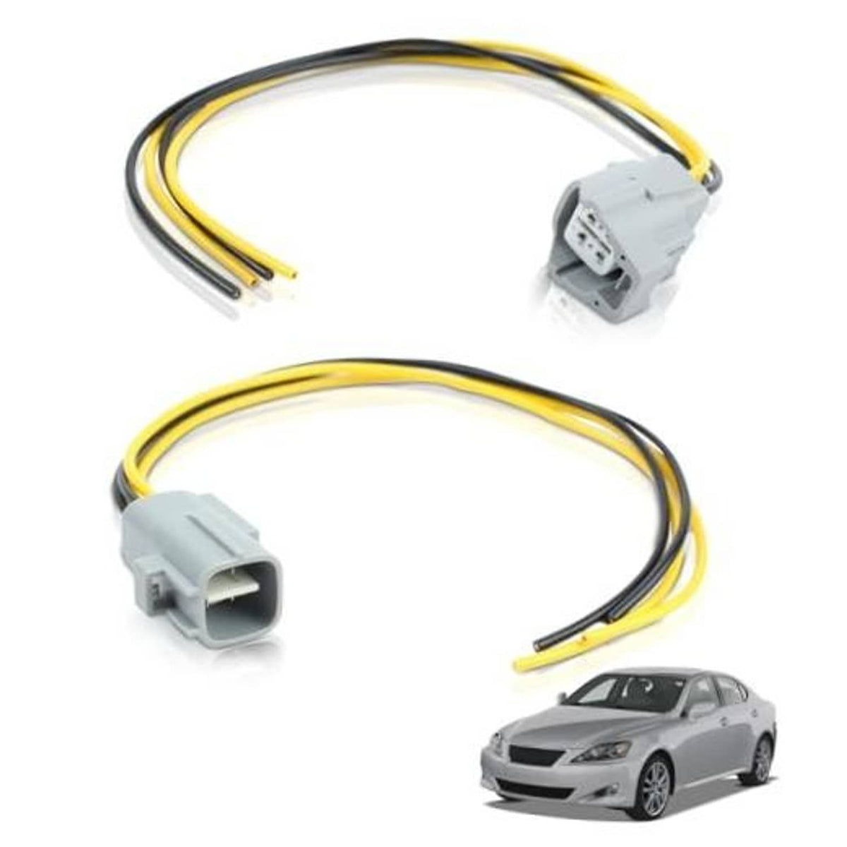 Throttle body connector pigtail with 4-pin plug and yellow/black wire leads
