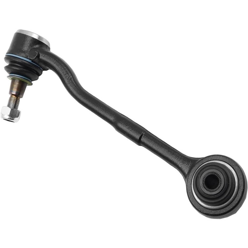 Ball joint assembly with black housing, threaded stud, and metal mounting hardware