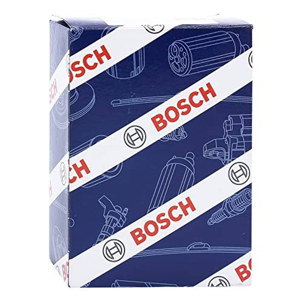Crankshaft position sensor in BOSCH retail box with blue patterned graphics
