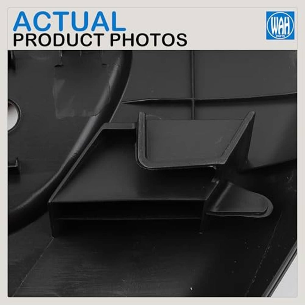 Black seat trim panel inner molded support with mounting tabs and slots