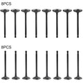 Intake exhaust valves set of 8 with round black disc heads and long stems