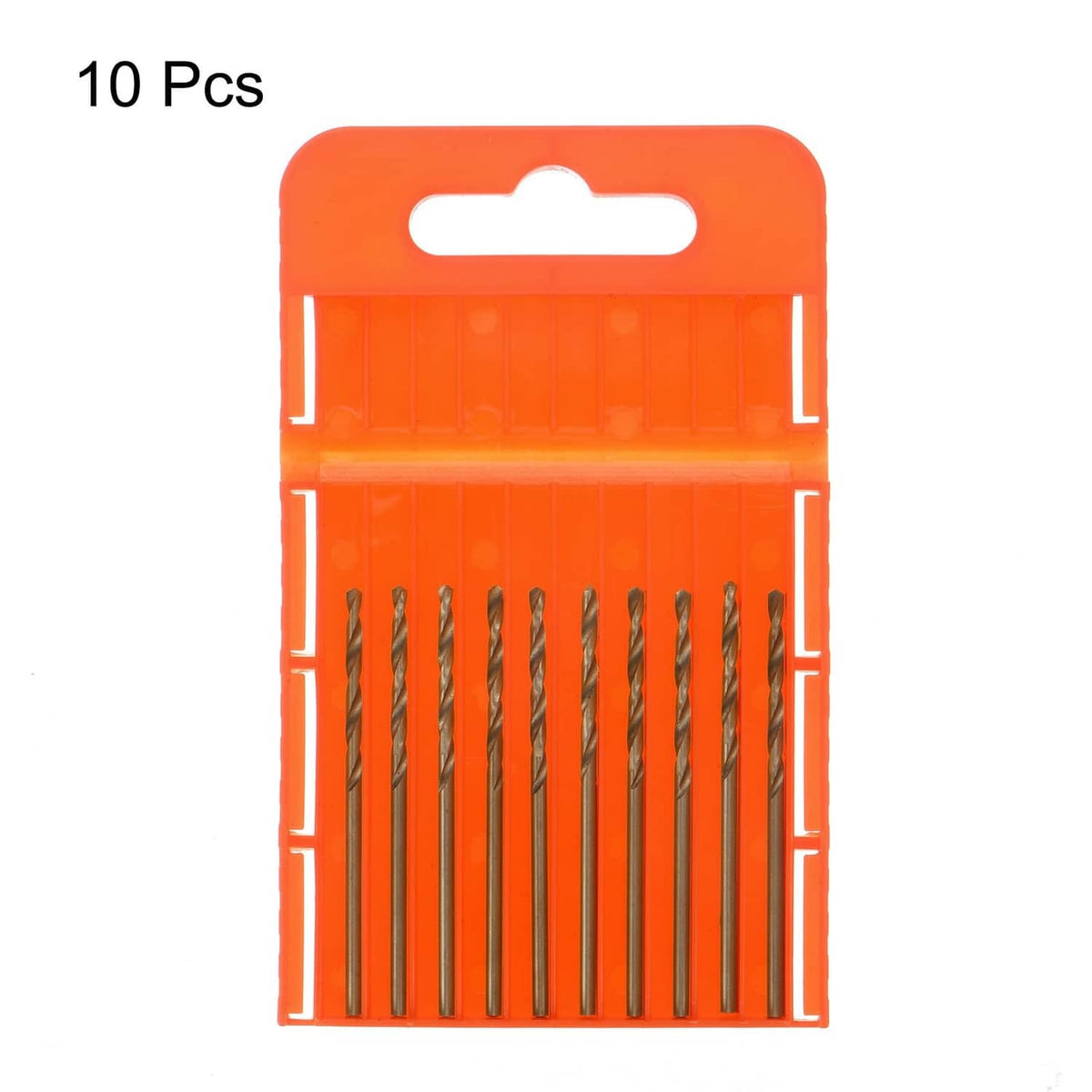 10-piece cobalt drill bits in orange blister pack, 1.8mm