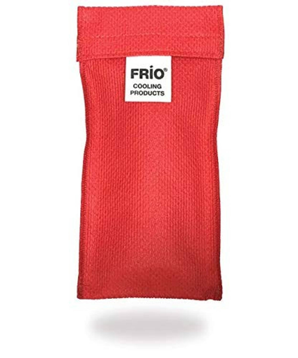 Red FRIO cooling wallet with front label patch and padded outer sleeve