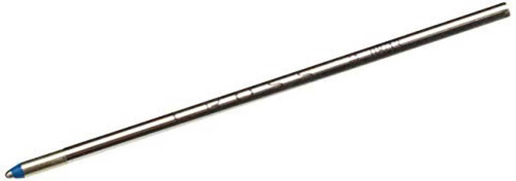 Cross mini ballpoint pen refill with blue tip, medium point, metal barrel