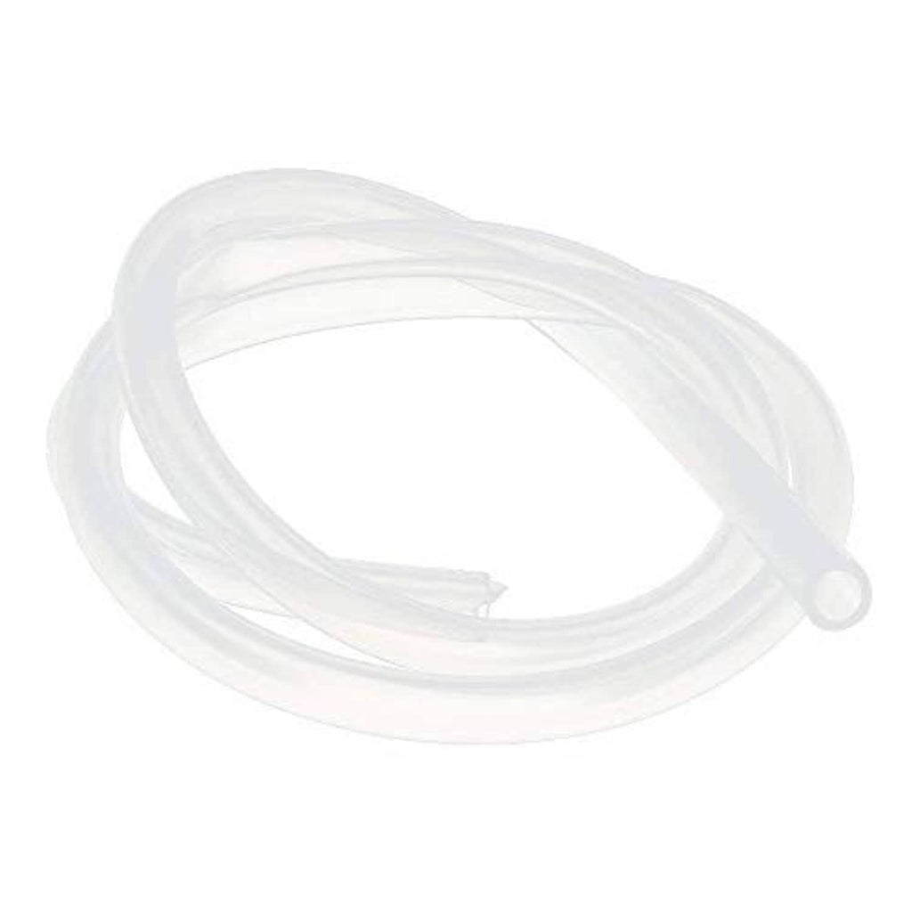Clear silicone tube coil loop with visible end opening, 8mm x 12mm
