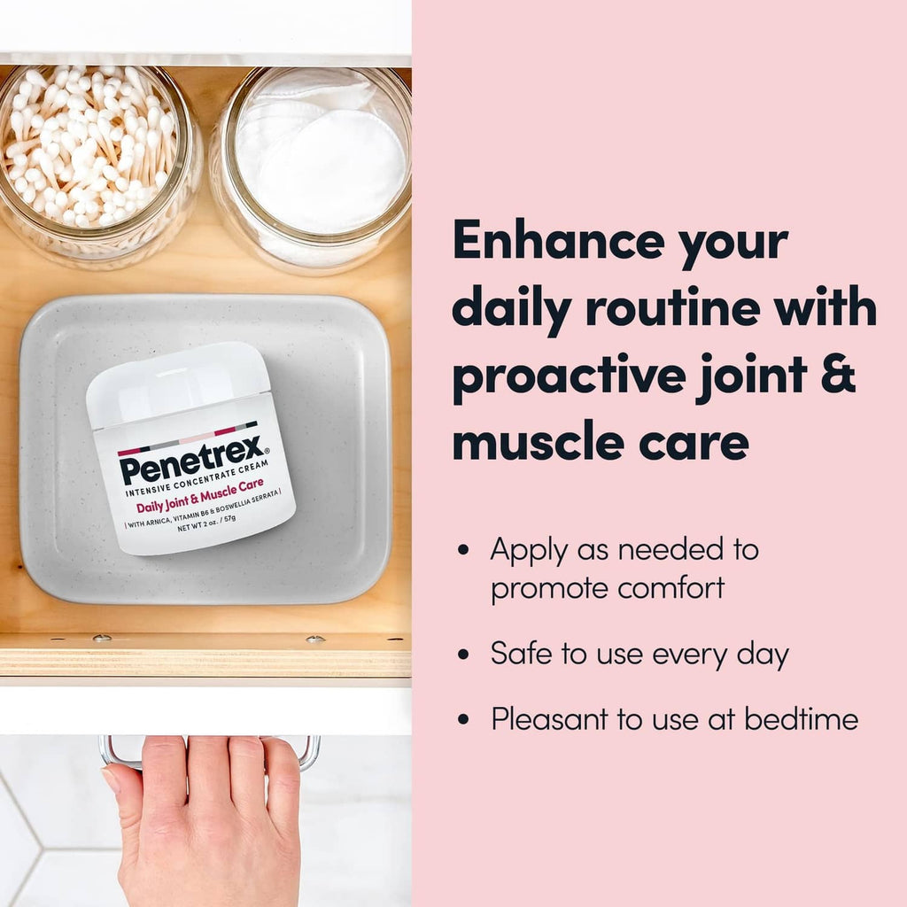 White cream jar with lid open and hand applying cream from the container