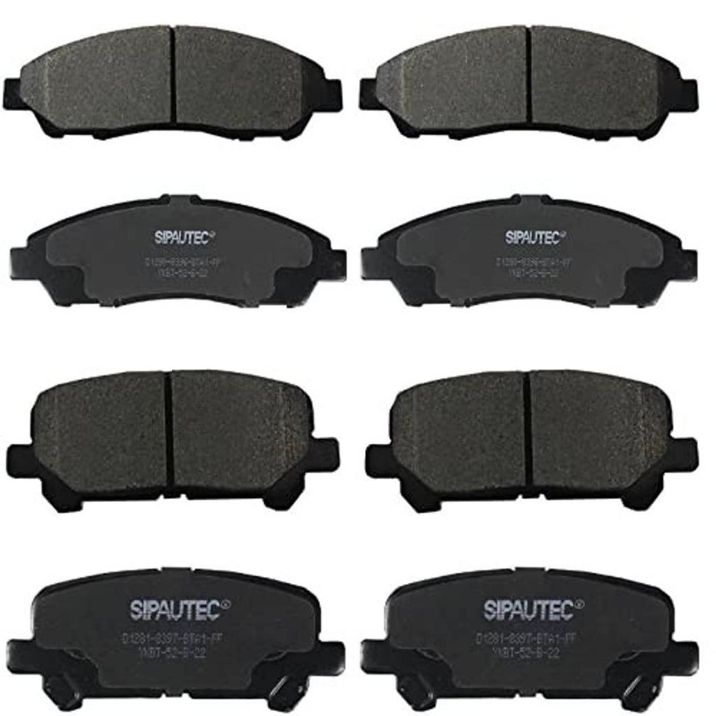 SIPAUTEC ceramic front and rear brake pads set, dark gray, labeled faces, 6-pack