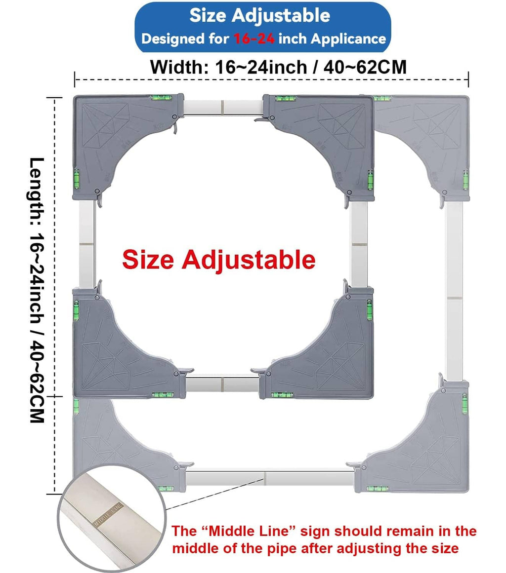 Grey adjustable appliance dolly frame with twin wheels and locking hinges