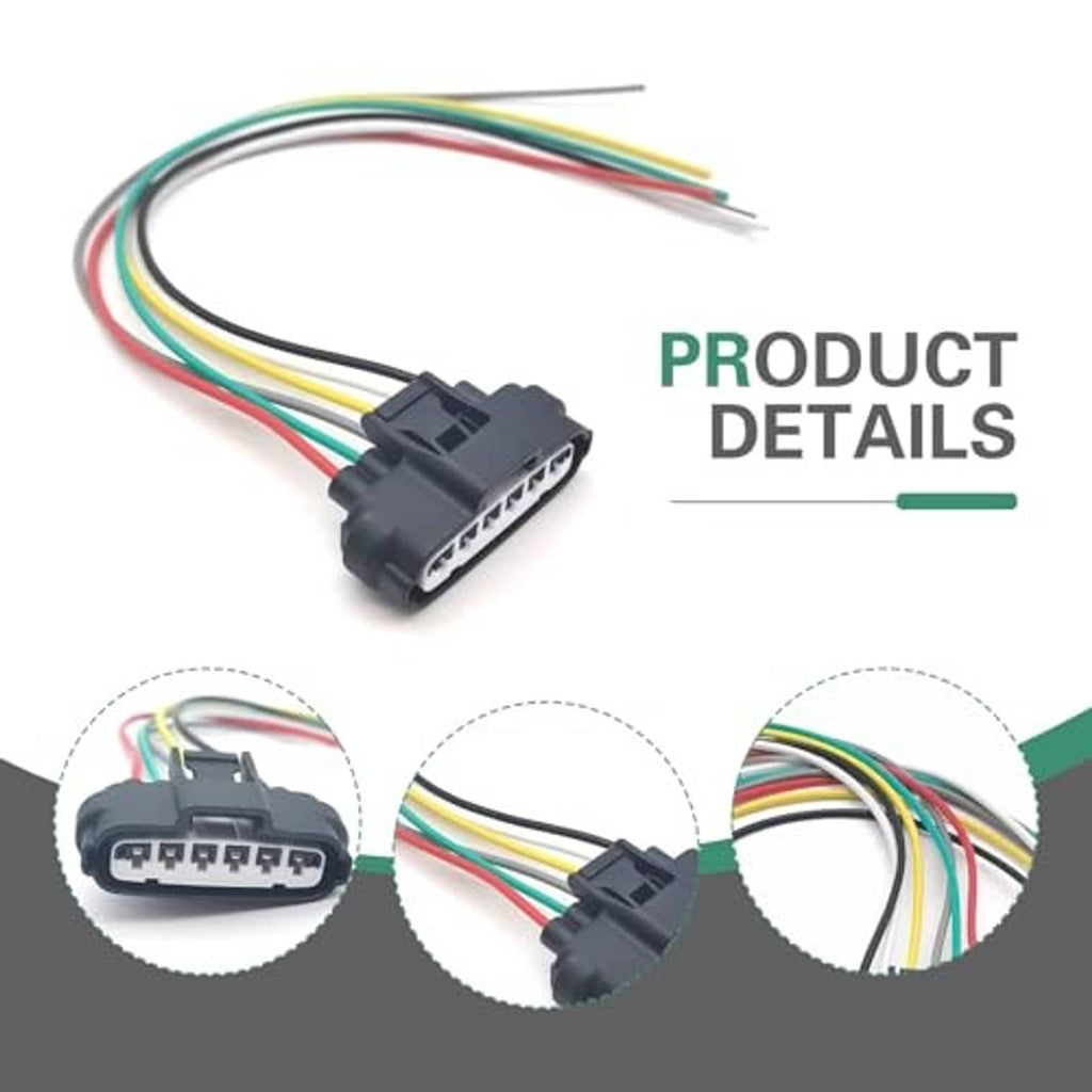 Single throttle position sensor connector plug with multicolor wire pigtail leads