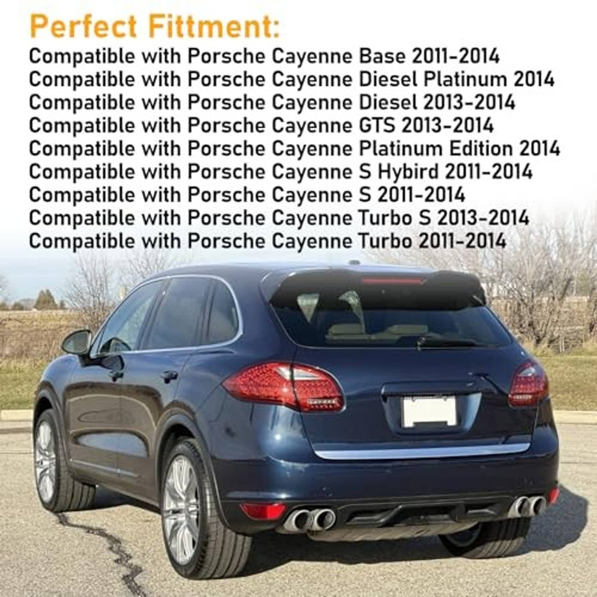 Rear bumper reflector placement on blue SUV shown from rear view