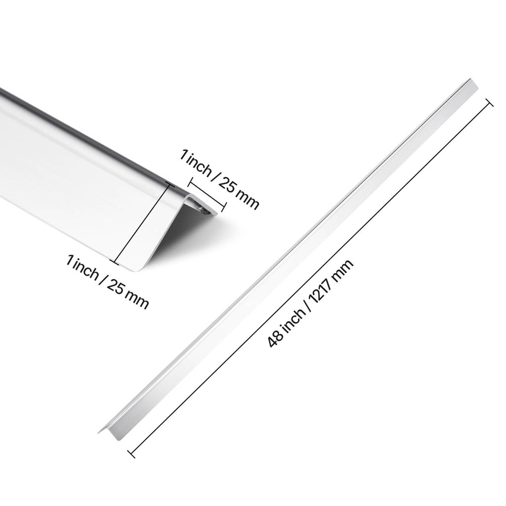 Stainless steel corner guard dimensions with 1 in width and 90-degree profile