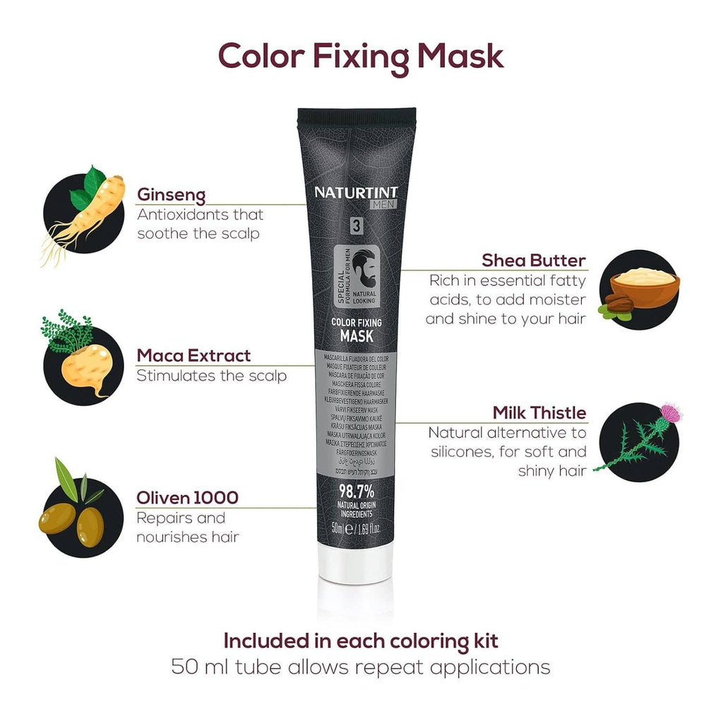Color fixing mask tube with Ginseng, Maca, Olive 1000, and 50 ml included