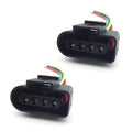 Black throttle sensor connector plug with 4 terminals and color-coded wire leads
