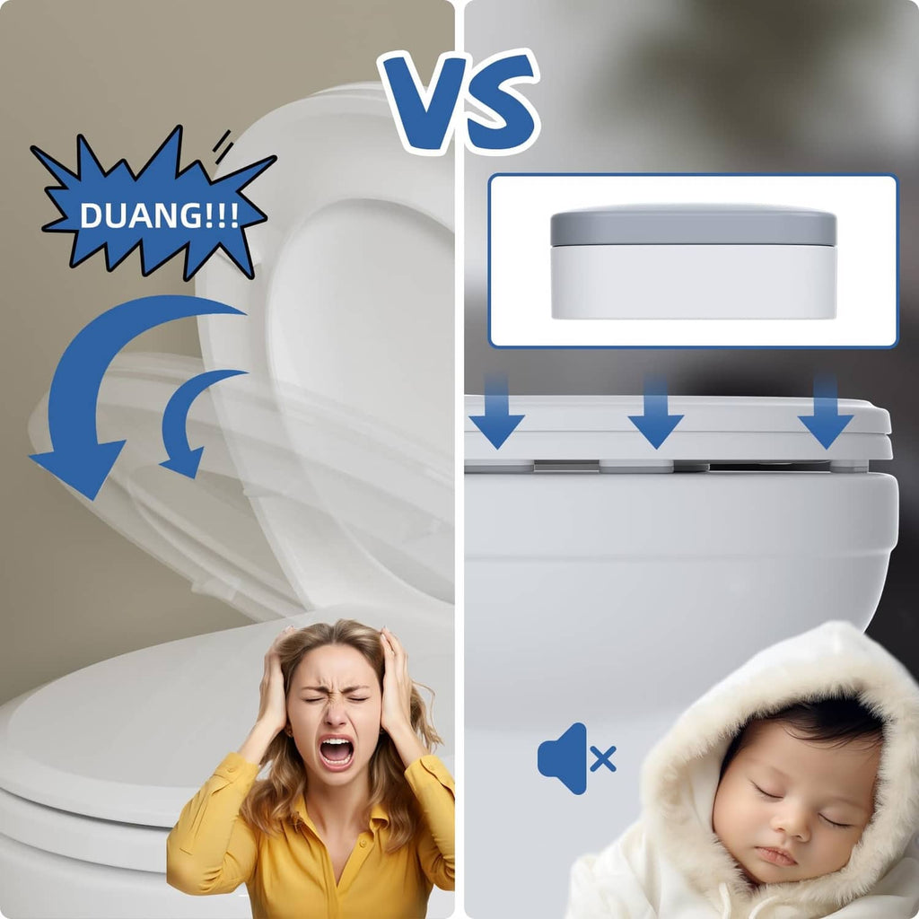 Toilet seat bumper with self-adhesive strip designed to reduce noise and vibration