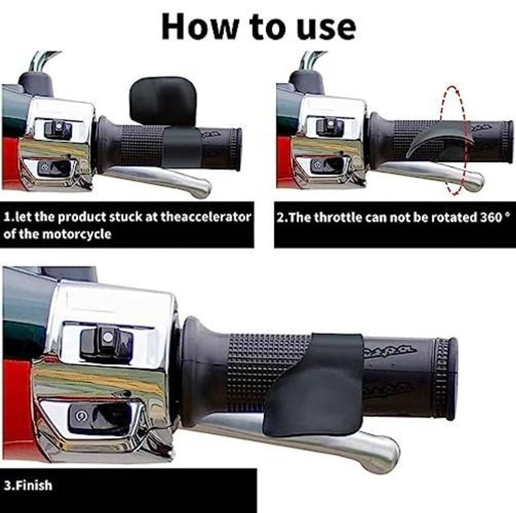 Black throttle assist cover mounted on motorcycle handlebar grip