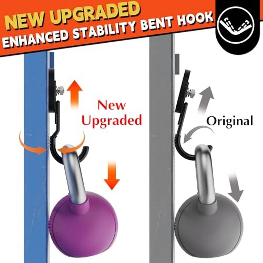 Black magnetic hook with curved bent design and mounting bracket for stable holding