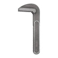 Grey pipe wrench hook jaw replacement with serrated gripping teeth