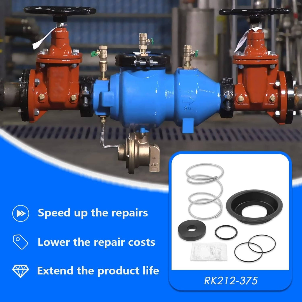 Relief valve repair kit parts with rubber gasket and O-rings for valve repair