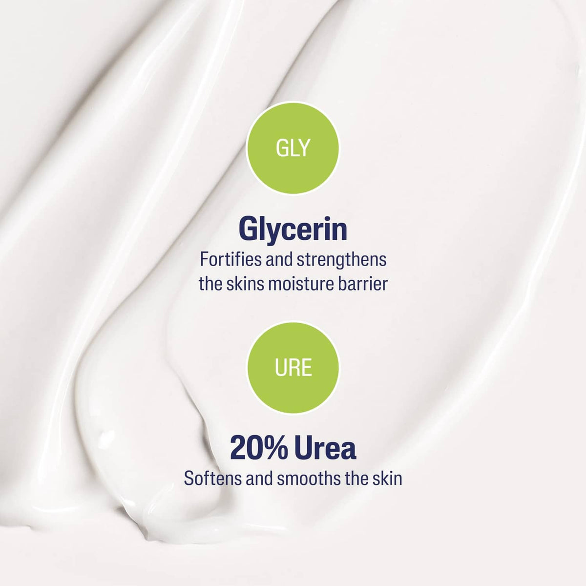Close-up of smooth white cream texture on skin