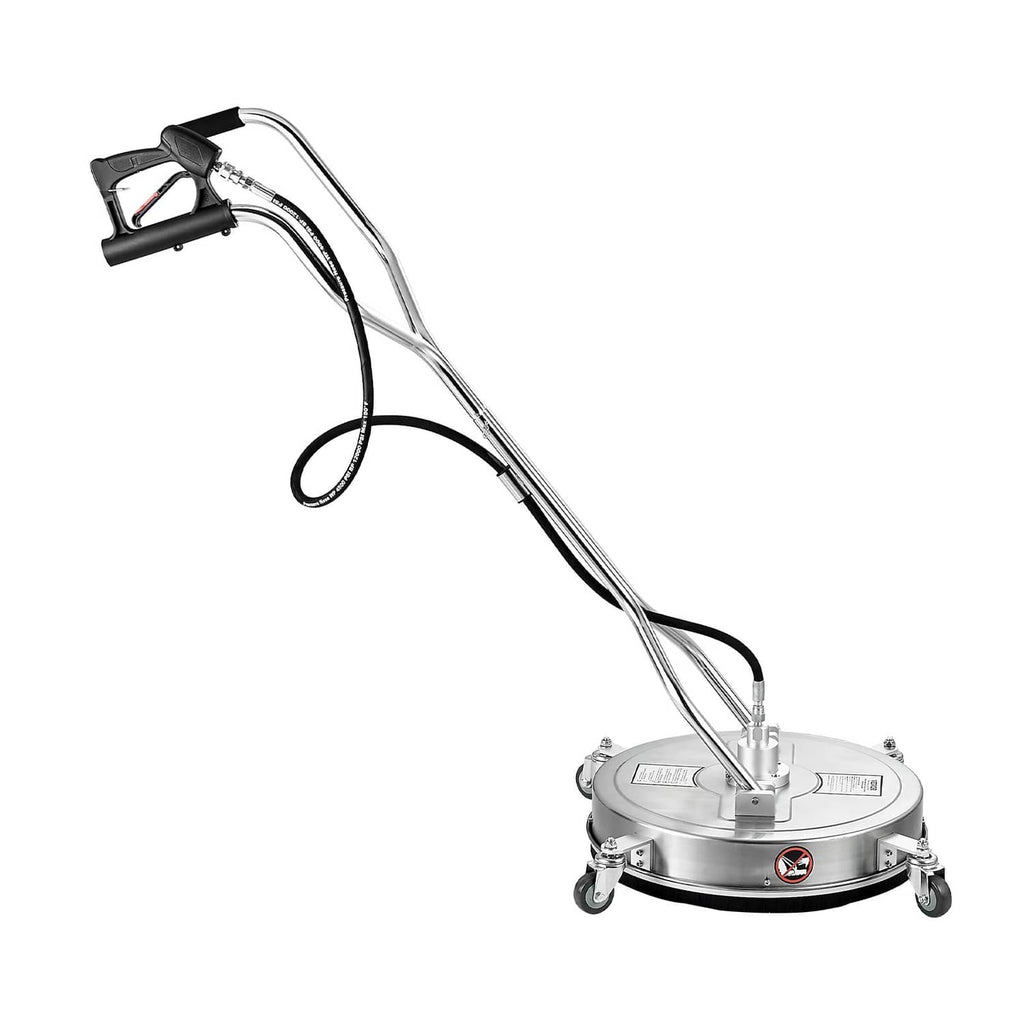 21 in pressure washer surface cleaner with 4 wheels, dual chrome handles, black grips