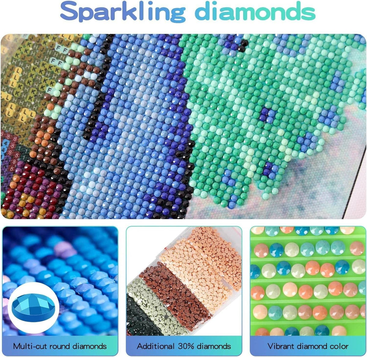 Sparkling multi-color round diamond bead sheets for diamond painting