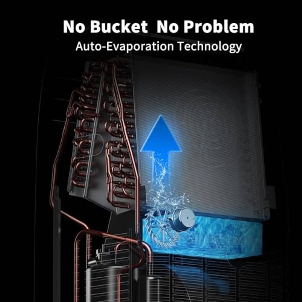 Portable air conditioner evaporator coil with water splash illustration