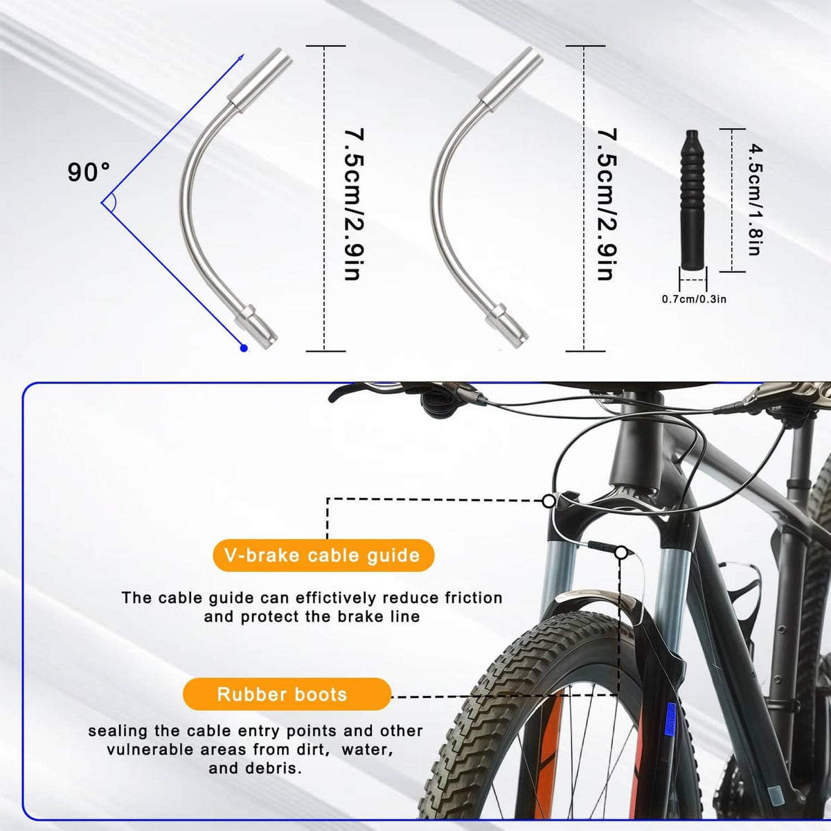 RivetOak Stainless Steel Wire Cutter Bike Brake and as shown in the figure, black+red