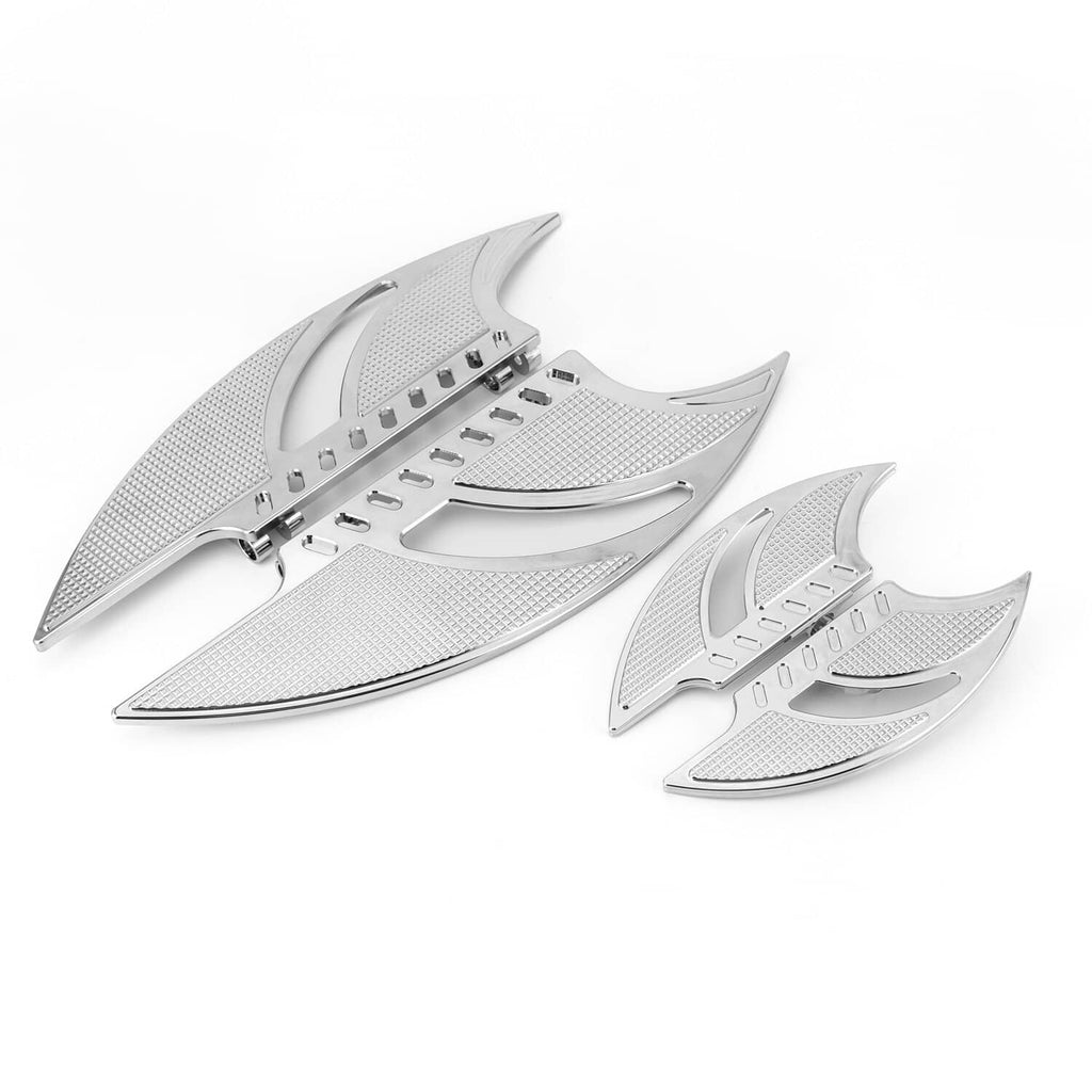 RivetOak Front Rear FloorBoard Footboards Chrome For Harley Touring Street Glide Softail