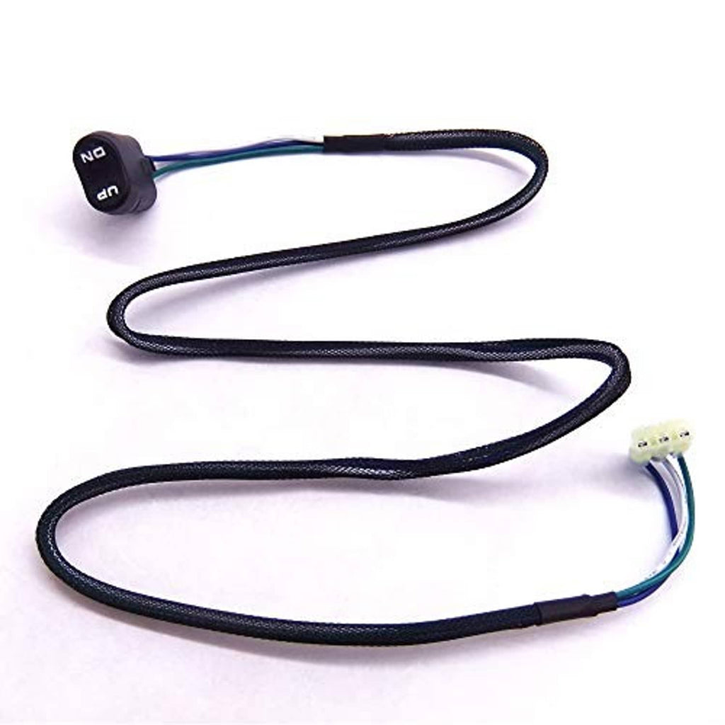 Black braided control harness cable with rocker switch module and terminal plug connector