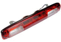 Center high mount stop light with red lens and clear light bars