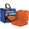 Orange RV leveling blocks set with storage bag, 10-pack