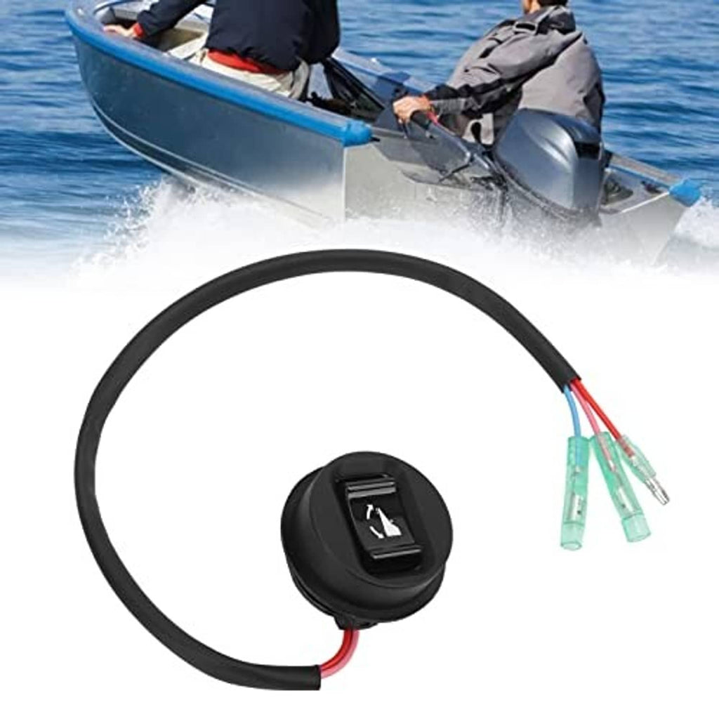 Trim tilt switch with black cable, black button, and three transparent 3-pin wires
