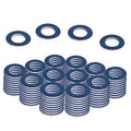 Blue oil drain plug crush washer gasket set, flat circular rings