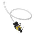 2-wire pigtail connector with white cable loops and black plug with yellow insulator