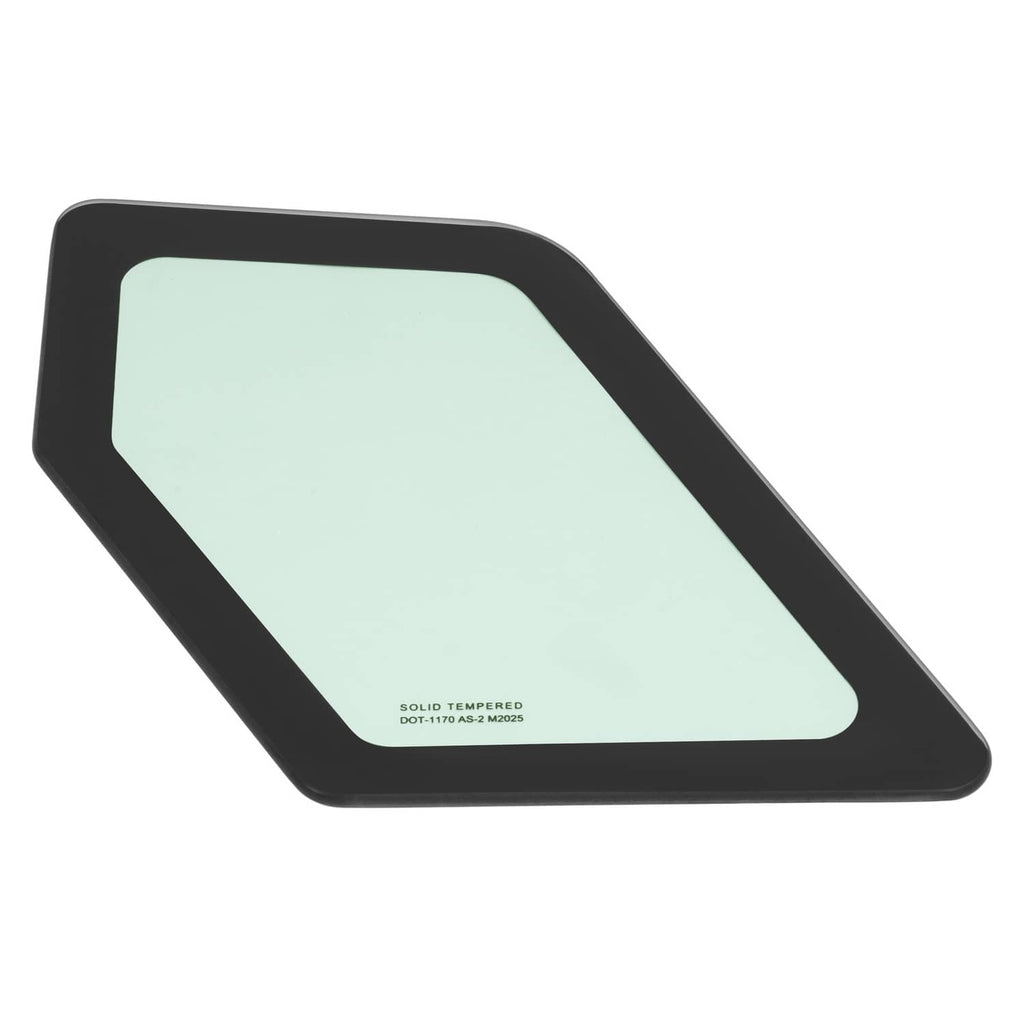 Light green tinted window glass with black frame border for cab door lower opening