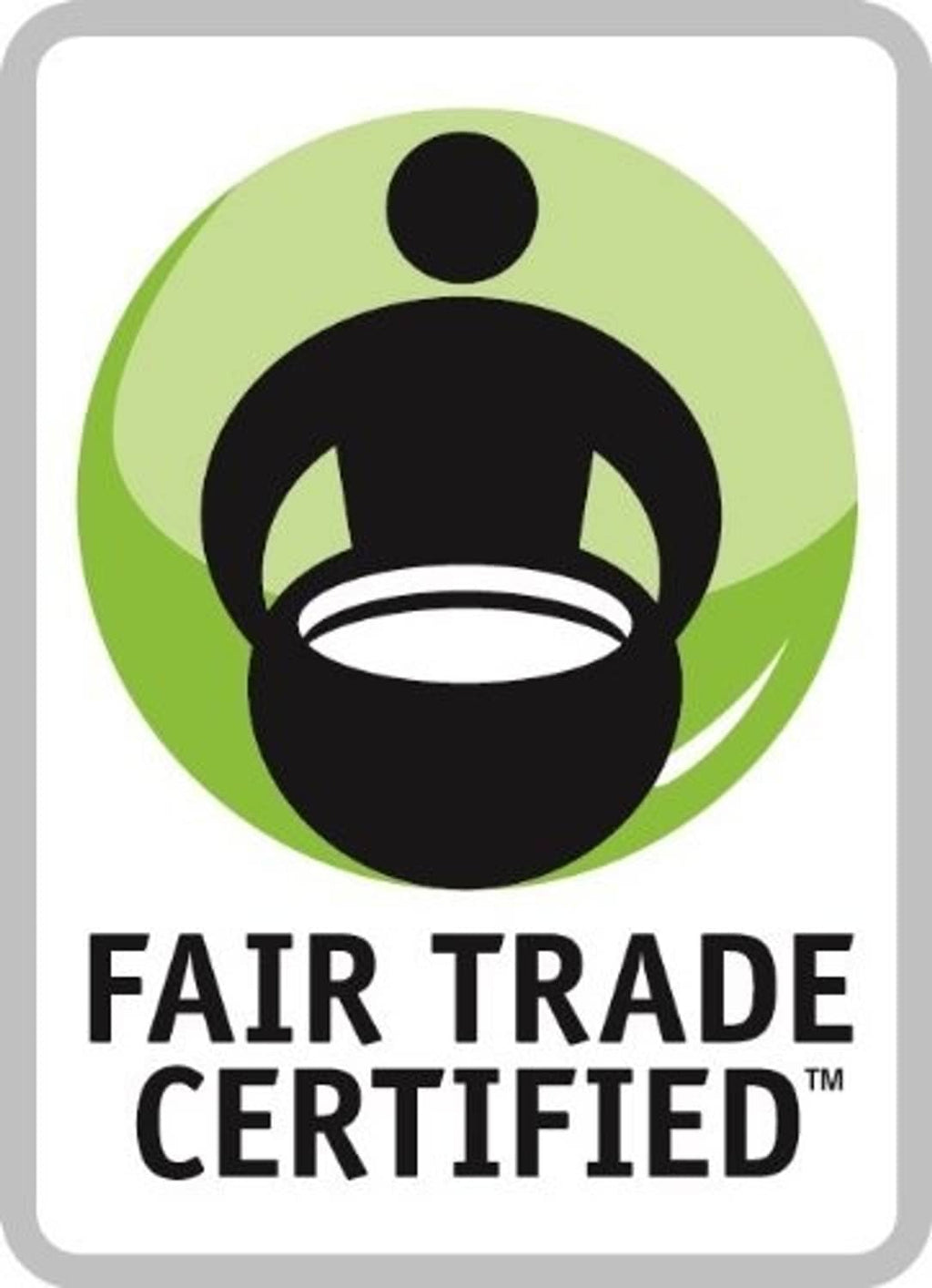 Fair Trade Certified badge for decaf ground coffee