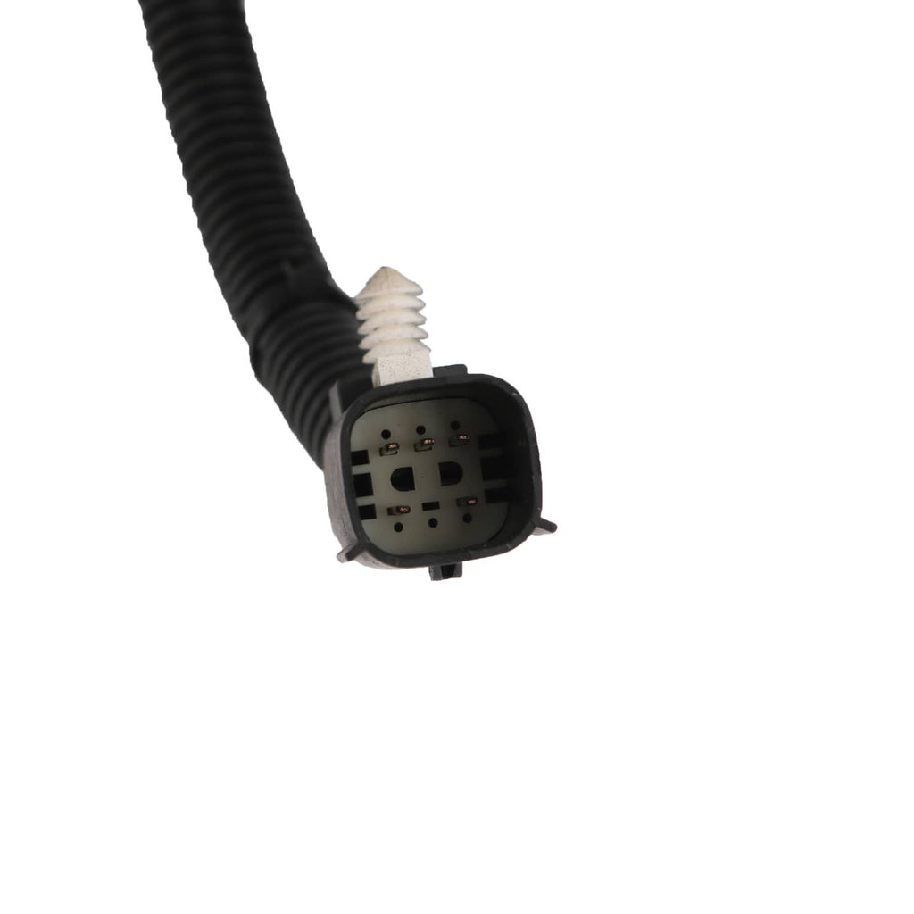 Left-side power running board motor wiring harness with multi-pin connector plug