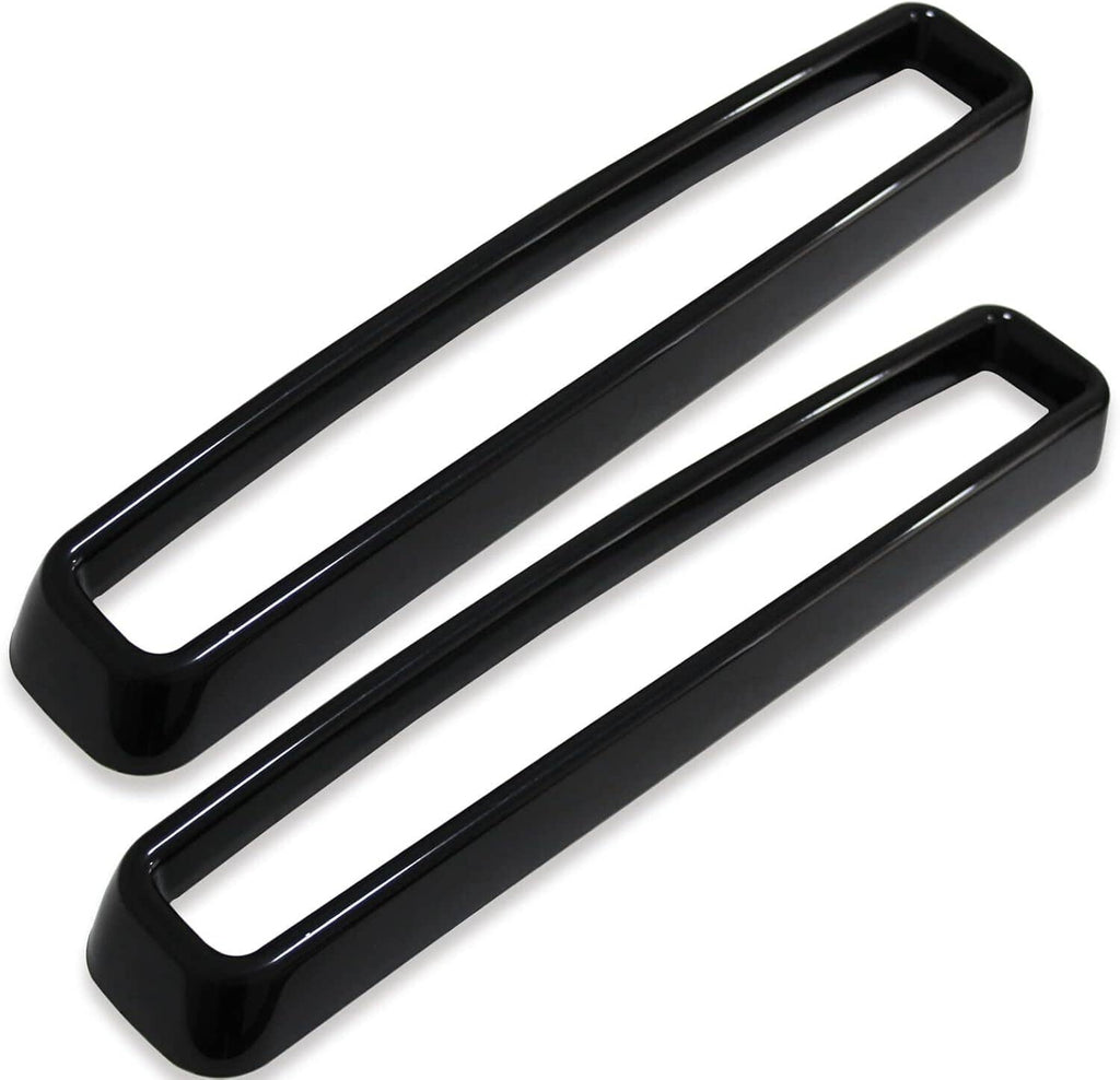 Black glossy grille insert trim with two rectangular openings, matching frame pieces