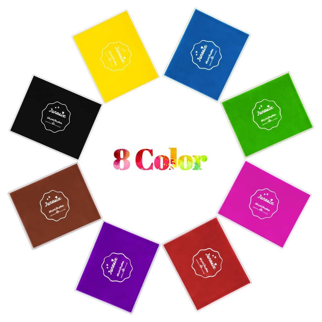 8-color set of square fingerprint ink pads with rainbow ink pads