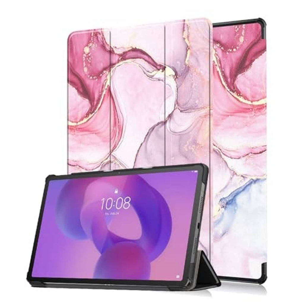 Pink marble folio tablet case with kickstand, for 12.1-inch tablets