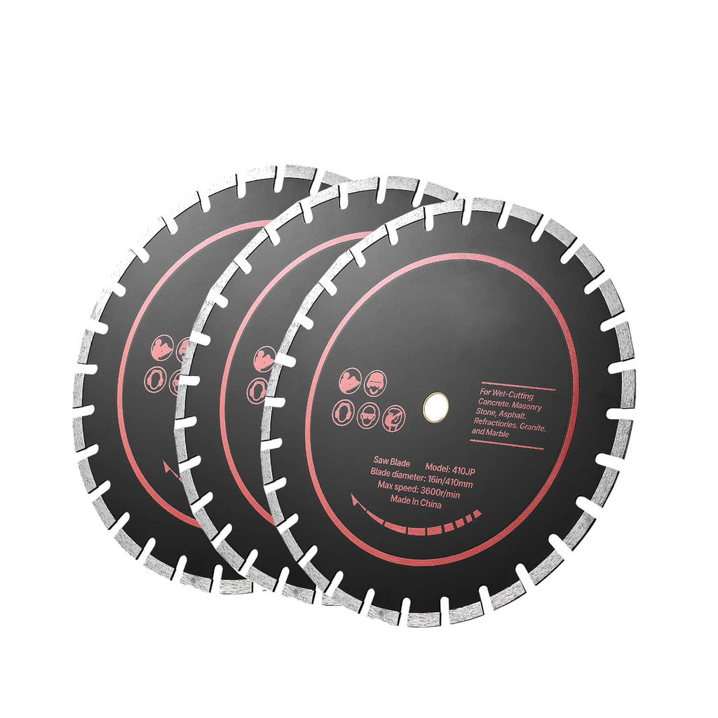 14 in diamond blade set, 3-pack, black blades with red cutting ring