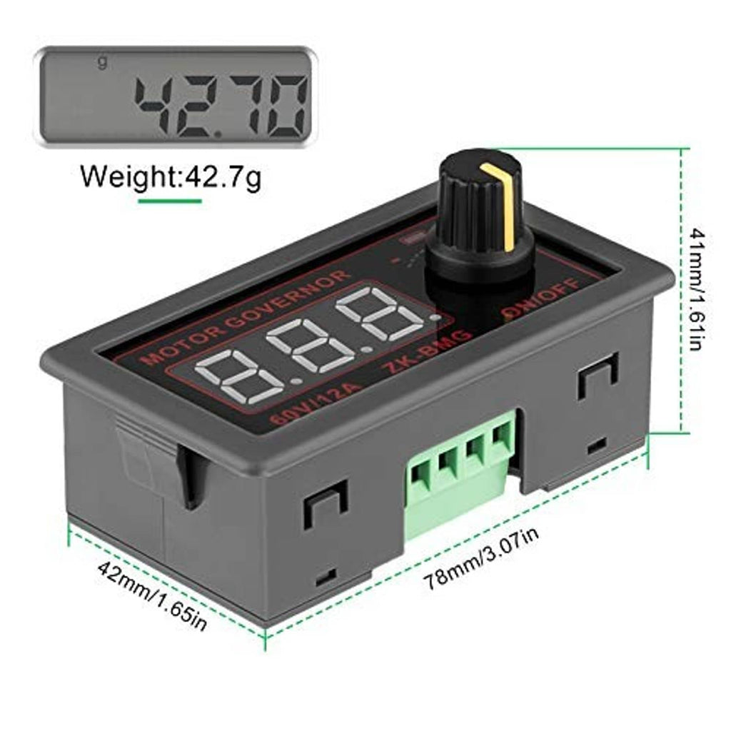 Motor governor speed controller enclosure with yellow knob and green terminal block