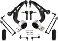 Black front suspension control arm ball joint and tie rod end parts kit set