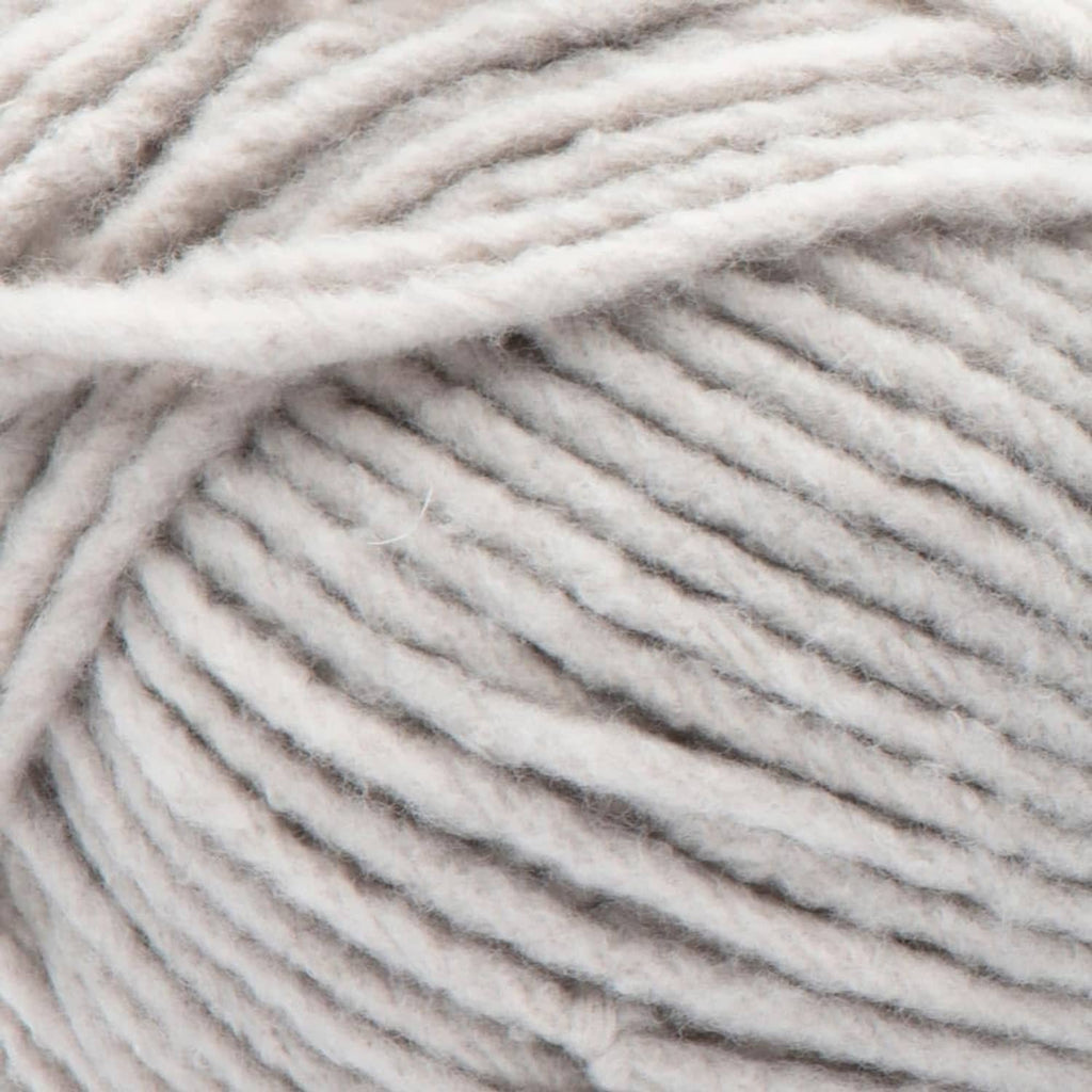 Close-up of soft fleece-style yarn texture in light gray