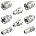 Silver 3/8 in pressure washer quick-connect metal fitting, connector ends