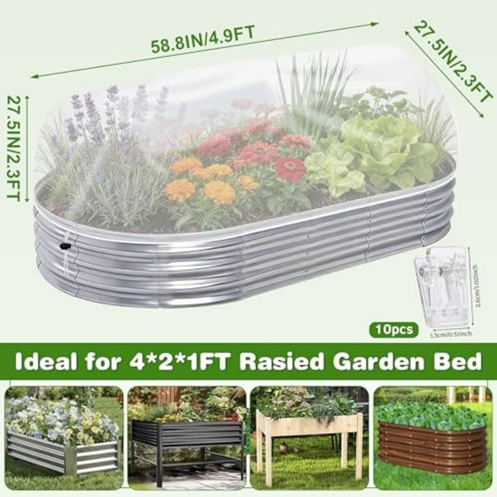 Ultra-fine white mesh cover with silver frame for 4x2x1 ft raised garden bed